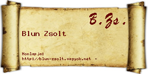 Blun Zsolt névjegykártya